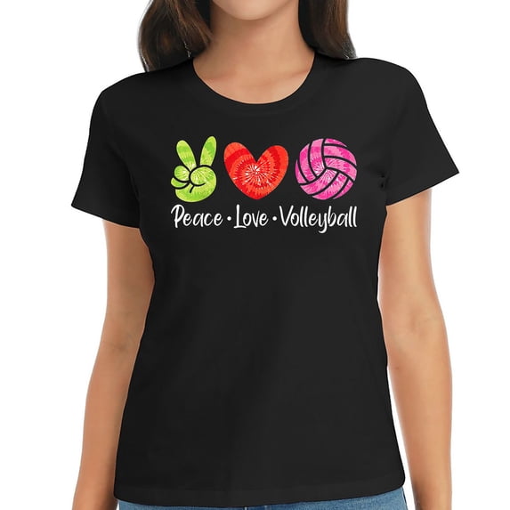 Volleyball Shirt Tie Dye Peace Love Volleyball Sport Lover T-Shirt