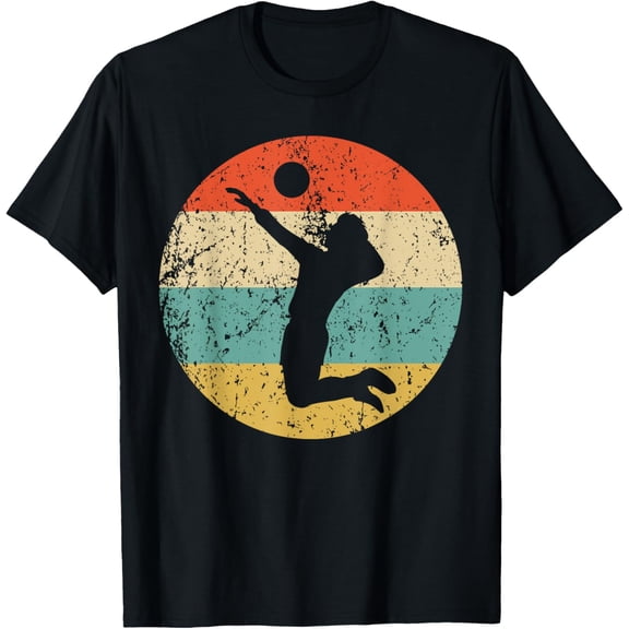 Volleyball Shirt - Vintage Retro Volleyball Player T-Shirt T-Shirtmen and women can wear, black, white, gifts