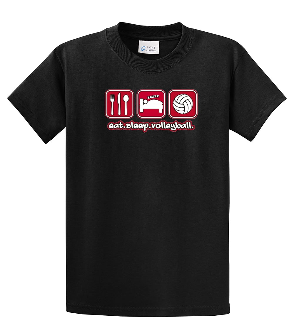 Volleyball Short Sleeve T-shirt Eat Sleep Volleyball-Black-L