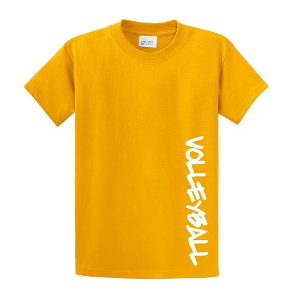 Volleyball Short Sleeve T-shirt Volleyball in White-Gold-XL