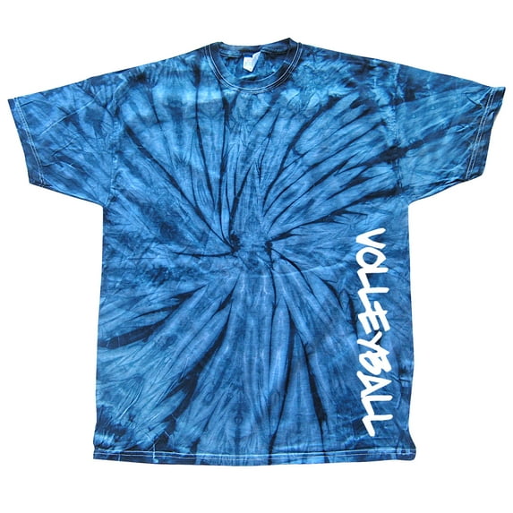 Volleyball Short Sleeve T-shirt Volleyball in White-Navytiedye-XXL