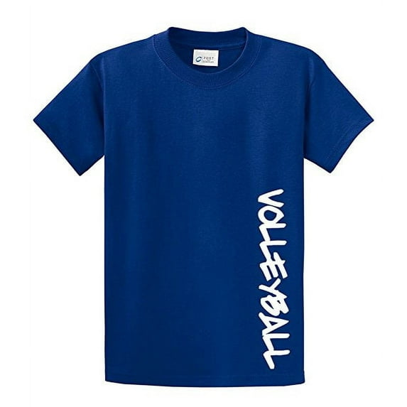 Volleyball Short Sleeve T-shirt Volleyball in White-Royal-6Xl