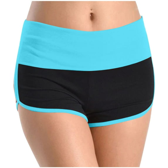 Volleyball Shorts for Women Women Fashion Elastic Waist Summer Solid Casual Outing Shorts Pants Sky Blue M
