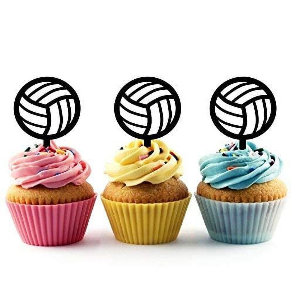 Birthday Theme Volleyball Silhouette Cake Decorations Acrylic Edible