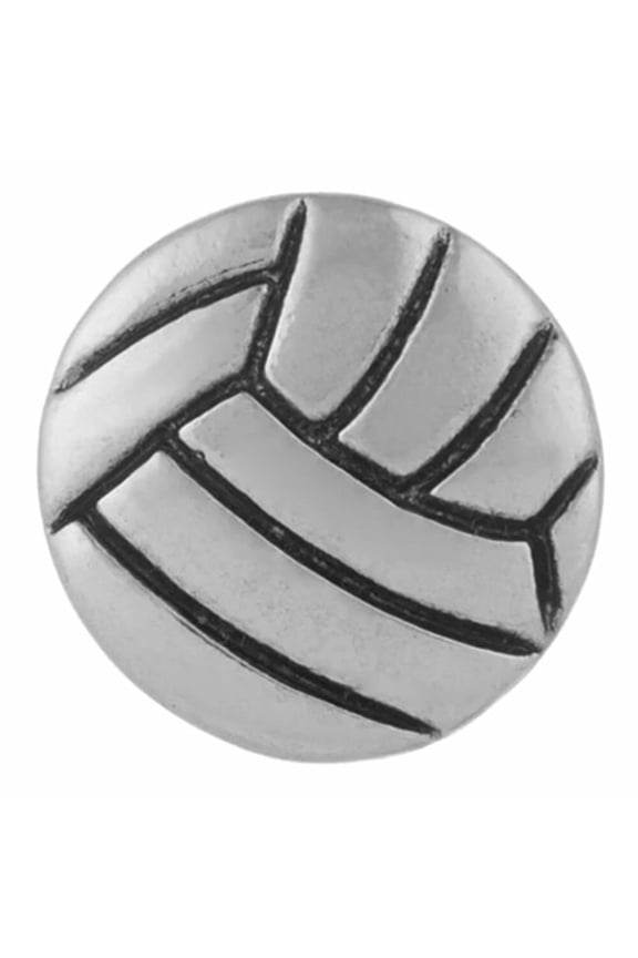 Volleyball Silver Sports Ball Snap Jewelry Ginger Charm Button, For Interchangeable DIY Customizable Accessories