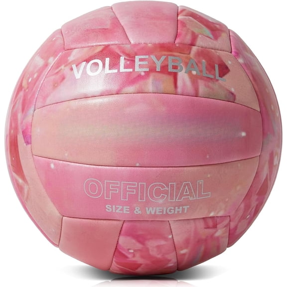 Volleyball Size 5 PU Leather Soft Indoor Outdoor Volleyballs Play Ball for Beginner, Teenager, Adult, 8.2