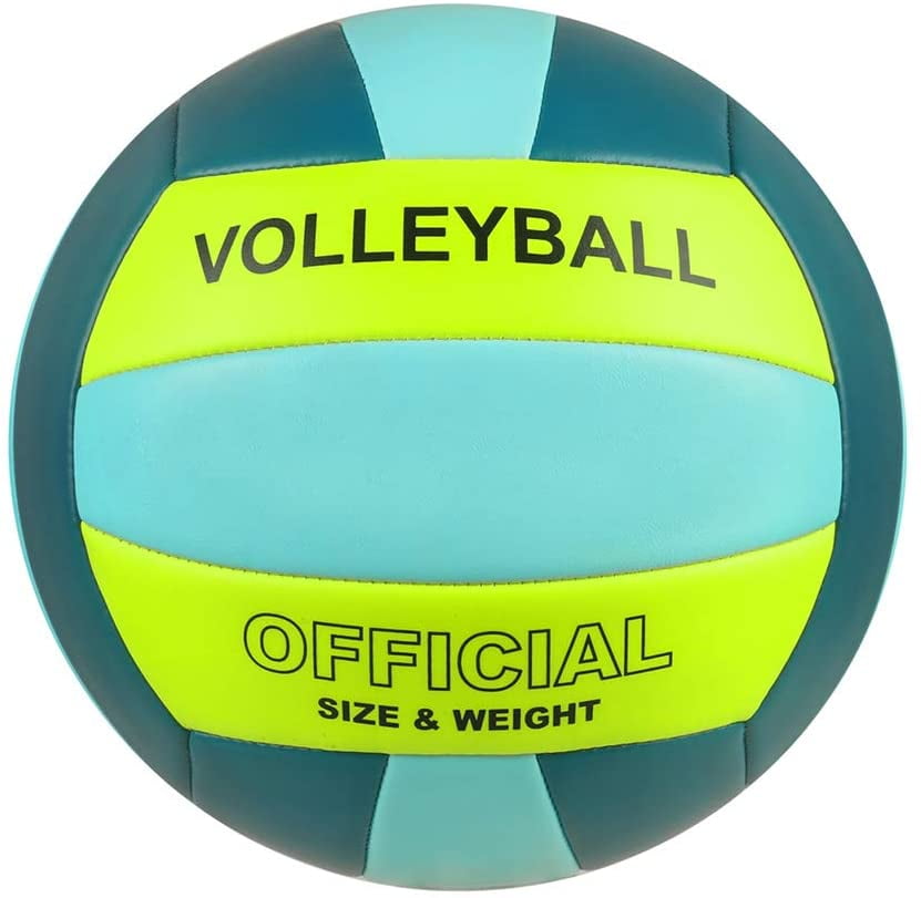 Volleyball Size 5 PU Leather Soft Indoor Outdoor Volleyballs Sports Training Game Play Ball for Beginner, Teenager, Adult, 8.2