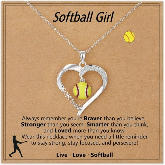 Volleyball/Softball/Basketball/Baseball Necklace Gifts for Teen, Sport Accessories Birthday Christmas Valentines Day Jewelry for Her Mom 16+3 Inches