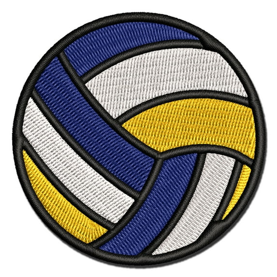 Volleyball Solid Applique Multi-Color Embroidered Iron-On Patch - 2.5 Inch Small