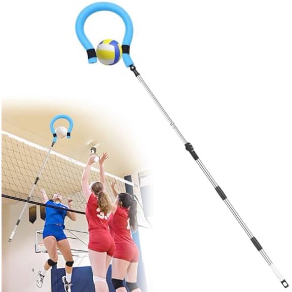 Volleyball Spike Trainer - Adjustable 63"-78" with Question Mark Hook, Durable Lightweight for Serving, Spiking & Jump Training, Real Ball Feel - Ideal for Beginners & Pros (No Ball)