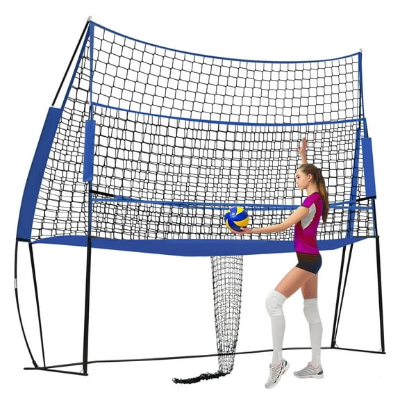Volleyball Spike Trainer for Indoor and Outdoor - Volleyball Training Equipment Net, 8 X 11 FT Adjustable Volleyball Practice Net Station, , Perfect for Team or Solo Training, Home Volleyball Net
