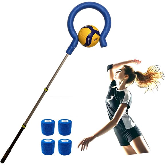 Volleyball Spike Trainer Pro SPT5005 Premium Training Aid for Spiking, Serving & Blocking Adjustable Lightweight Aluminum Pole & Secure Ball Holder Question Mark Hook,No Ball Included