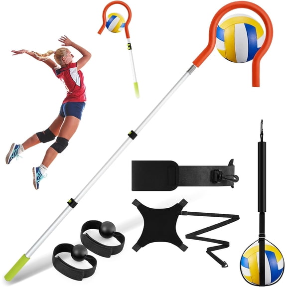 Volleyball Spike Trainer Set, Volleyball Training Equipment, Solo Serve Attack Trainer, Rebounder for Practicing Serving and Spiking