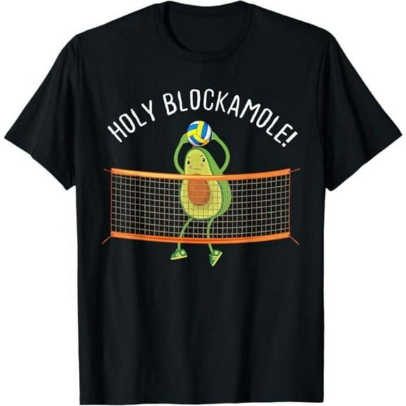 Volleyball Spirit Graphic Tee – Playful 'Holy Blockamole' Sports Slogan Shirt | 100% Cotton for Players & Fans