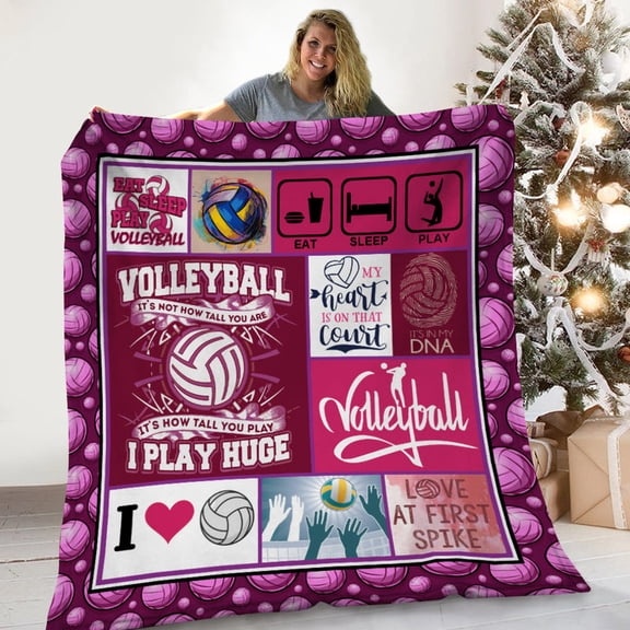 Volleyball Sports Ball Game Soft Fleece Blanket, 30x40in Fleece Blanket