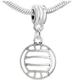 thumbnail image 1 of Sexy Sparkles Volleyball Sports Charm European Bead - Zinc Metal Alloy, 4.5mm Hole, 1 of 1