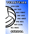 thumbnail image 1 of Volleyball Stay Low Go Fast Kill First Die Last One Shot One Kill Not Luck All Skill Octavia: College Ruled Composition Book Blue and White School Col Paperback, 1 of 1