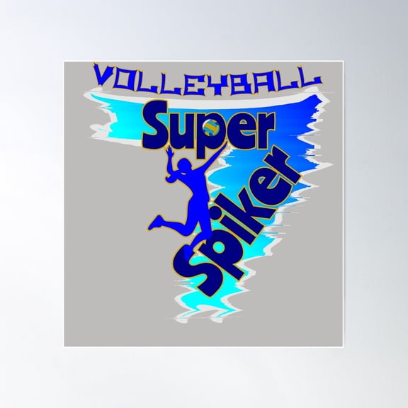 Volleyball Super Spiker Poster Wall Art, Modern Wall Decor For Living Room Bedroom, 8x12 UNFRAMED