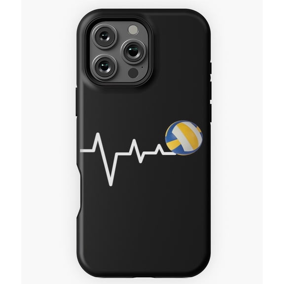 Volleyball Supporter Heart Beat Phone Case for iPhone 16 15 14 13 12 11 Pro Max