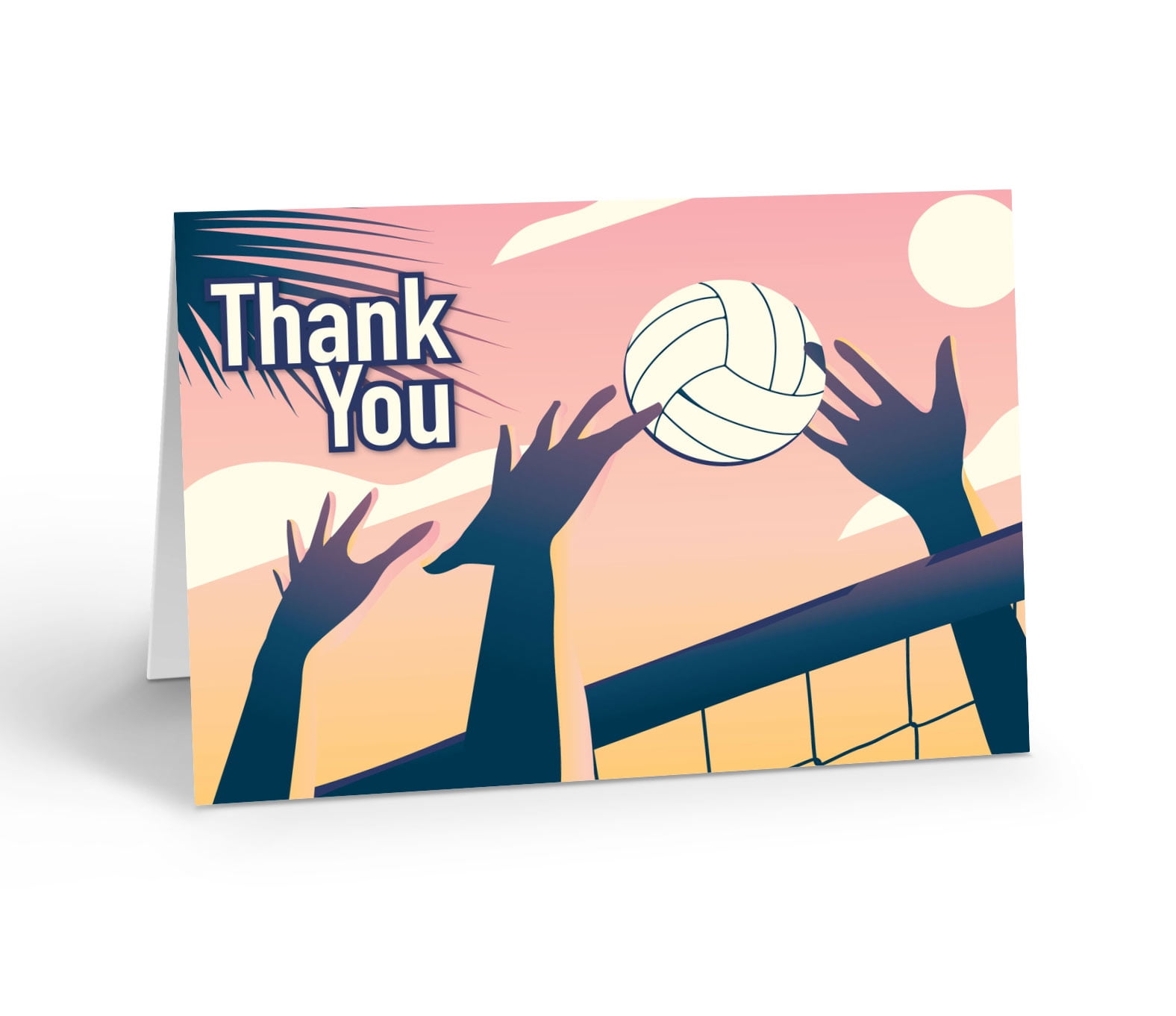 10 Volleyball Thank You Note Cards & Envelopes - Blank, Team