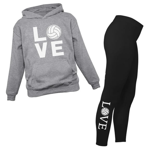 Volleyball-Themed Hoodie and Leggings Set for Women and Teen Girls - Ideal Volleyball Birthday Fan Gift - Stylish and Comfortable Athletic Wear for Practice and Everyday Use