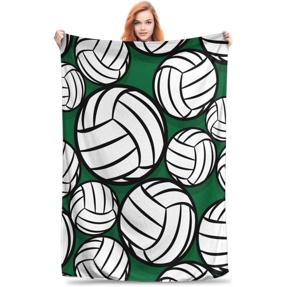Volleyball Throw Blanket - Soft, Comfy, Lightweight, Warm, Fuzzy, Anti-Pilling Flannel Plush Blanket for Couch, Travel, Bedroom, Outdoor 50in×60in