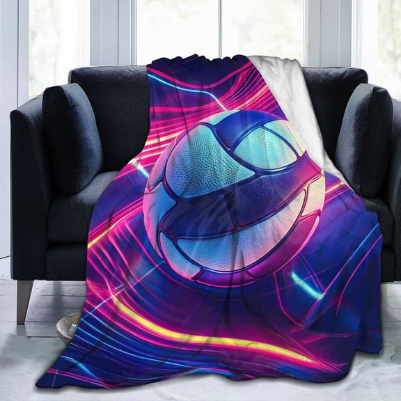 Volleyball Throw Blanket Ultra Soft Cozy Decorative Flannel Blankets for Home Bed Couch Chair Travel 60x50