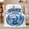 thumbnail image 1 of Volleyball Tournament Emblem Laurel Crown, Dramatic Artistic Scene, Warm Flannel Blanket for Living Room and Bedroom, Art Lovers Housewarming Gift, Artistic Home Decor, 1 of 9