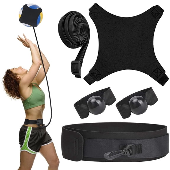 TRINKA Volleyball Spike Trainer Kit, Volleyball Training Equipment with Waist Belt Ball Pouch and Catching Band for Serving Setting Passing Practice