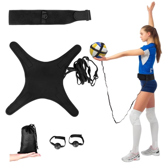 Volleyball Training Equipment, Solo Volleyball Spike Trainer, Sports Ball Training Aid with Settings Straps & Storage Bag for Serving, Spiking, Arm Swing, Great Present for Beginners