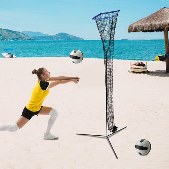 Volleyball Training Net Frame Volleyball Practice Net Volleyball Training Equipment with 88.58-129.92in Adjustable Height and Angle Excellent Sports Initiation Partner