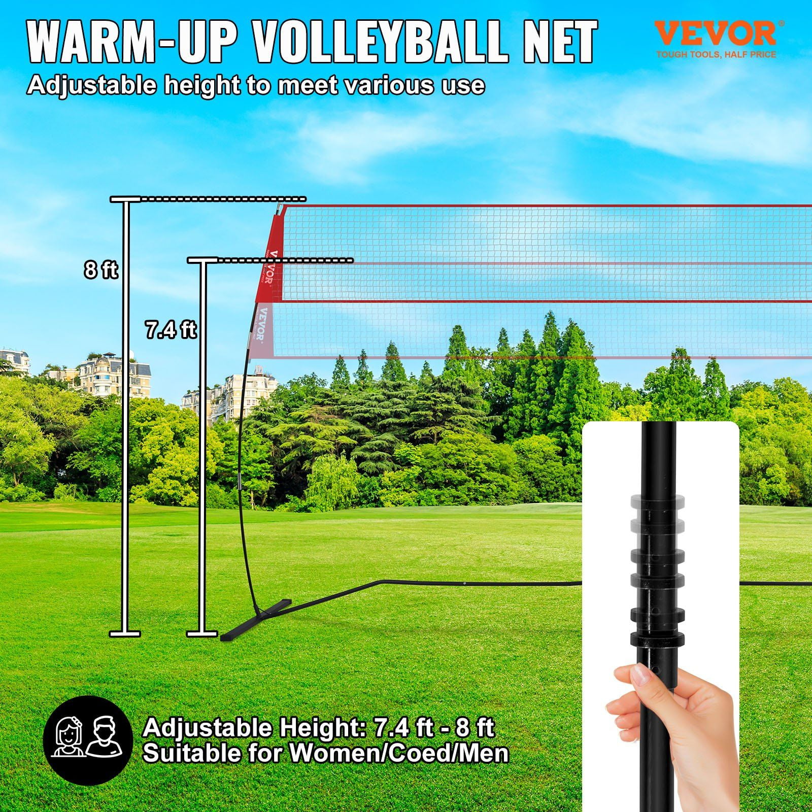 ZEALFEEL Volleyball Net, 12ft/20ft Training Set Height India