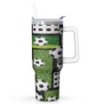 thumbnail image 1 of Volleyball Travel Mug with Handle Lid Straw Stainless Steel Insulated Tumbler for Hot Cold Coffee Tea Sports Cup Gift for Girls Women Mom Daughter Best Friend, 1 of 5