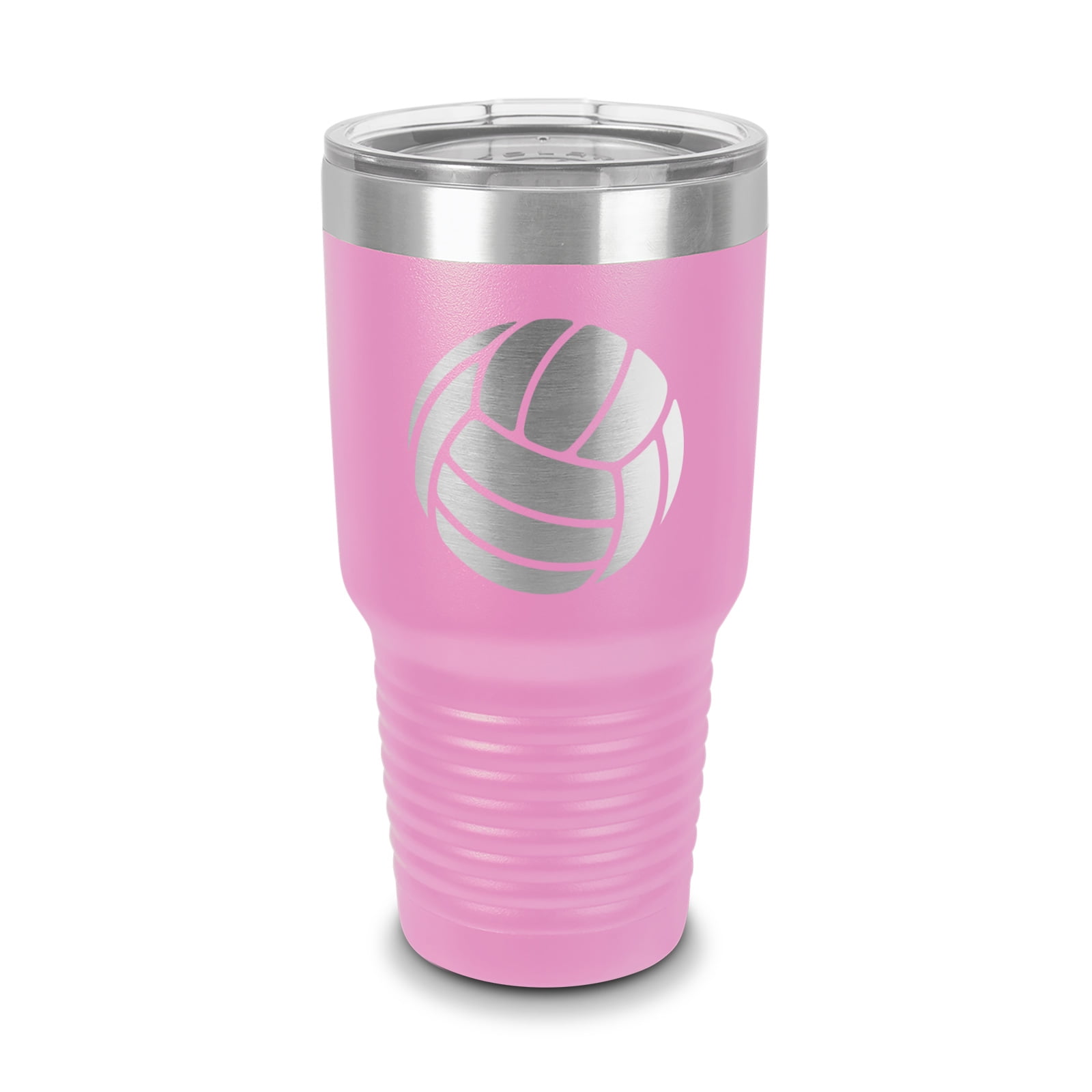 Volleyball Tumbler 30 oz Laser Engraved w/ Clear Lid Stainless
