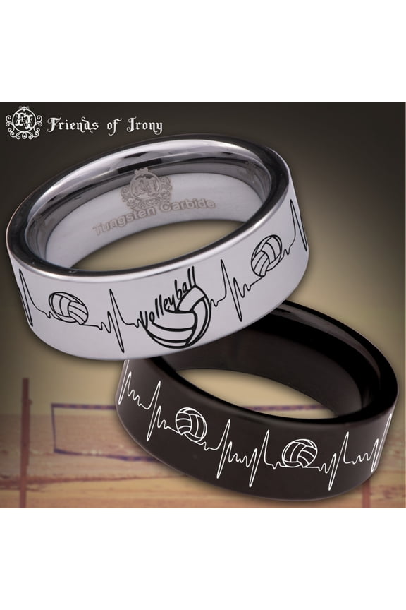 Volleyball Tungsten Carbide Ring