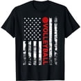 thumbnail image 1 of Volleyball Vintage USA American Flag T-Shirt, 1 of 5