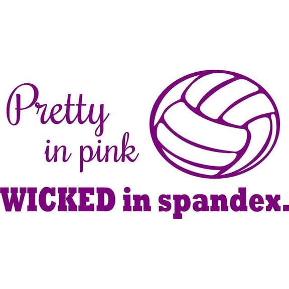 Volleyball Vinyl Wall Decor - Girl's Sports Decal / Bedroom Sticker - 20"x8" [O5]