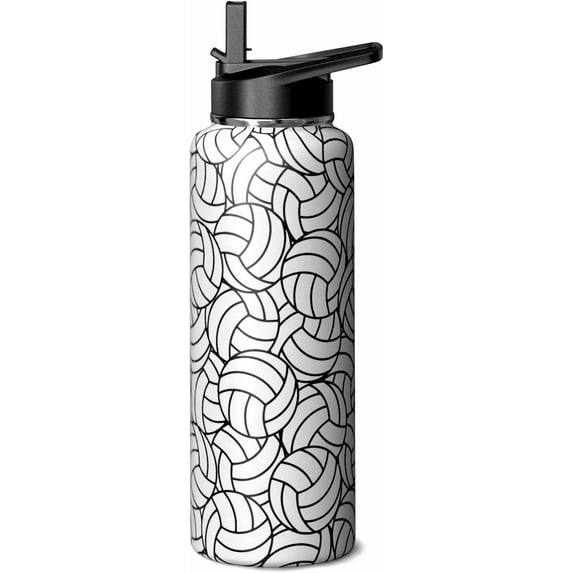 40oz Insulated Volleyball Water Bottle | Sports Water Bottle for Volleyball Players, Coaches, Fans | Gifts for Men, Women, Boys, Girls