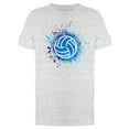 thumbnail image 1 of Volleyball With Blue Splashes  T-Shirt Men -Image by Shutterstock, Male 3X-Large, 1 of 2