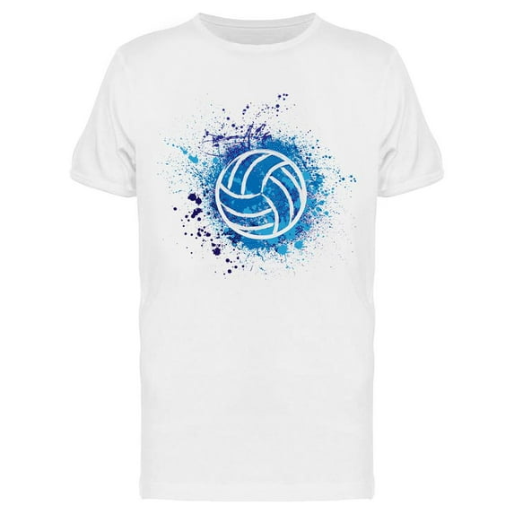 Volleyball With Blue Splashes T-Shirt Men -Image by Shutterstock, Male x-Large