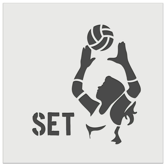 Volleyball Woman Set Sports Move DIY Cookie Wall Craft Stencil - 5.5 Inch