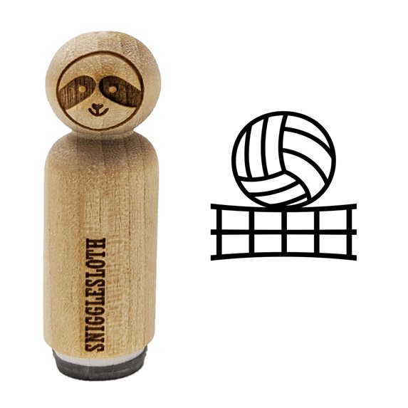 Volleyball and Net Rubber Stamp for Scrapbooking Crafting Stamping - Mini 1/2 Inch