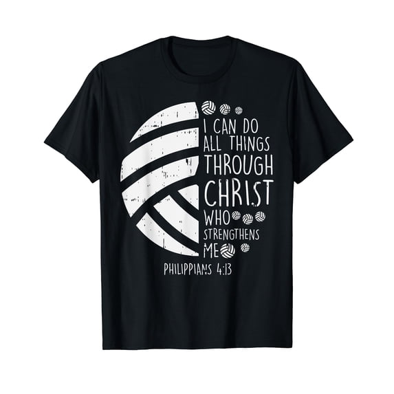 Volleyball i can do things Bible Verse God Jesus Gift T-Shirt