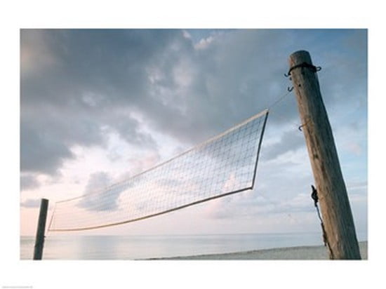 Volleyball net on the beach Canvas Art - (24 x 18)