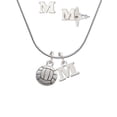 thumbnail image 1 of Volleyball or Water Polo Ball - M Initial Charm Necklace and Stud Earrings Jewelry Set, 1 of 1