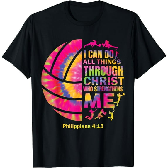 Volleyball t Shirt Teen Girls Women Christian Christ Tie Dye T-Shirt
