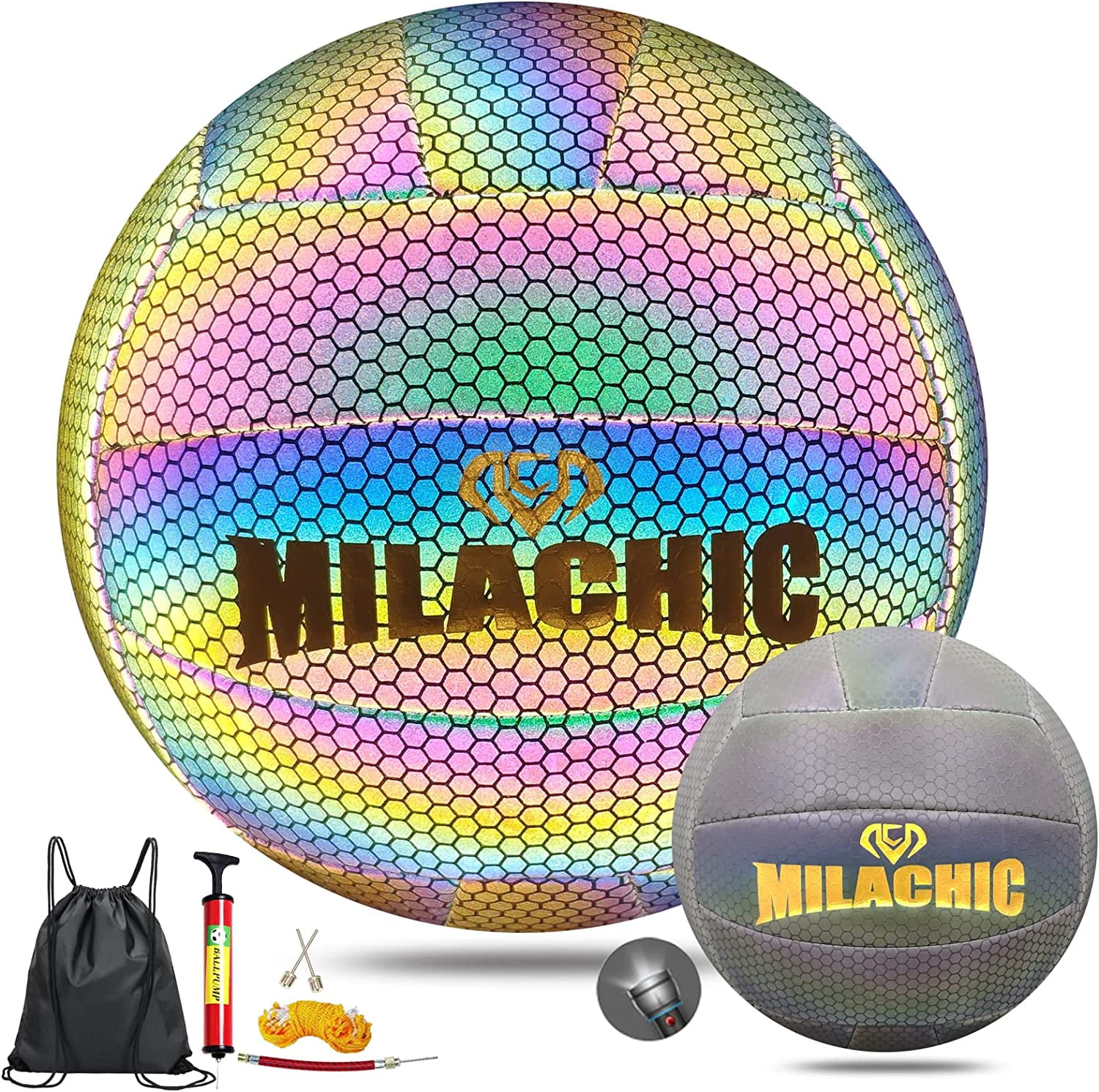 IFCOW Holographischer Volleyball - Leuchtend Bunt Für Indoor & Outdoor