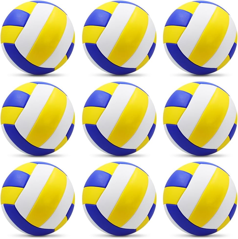 Volleyballs, Indoor Outdoor Waterproof Soft Pool Beach Ball of Composite Leather Inflatable with Pump