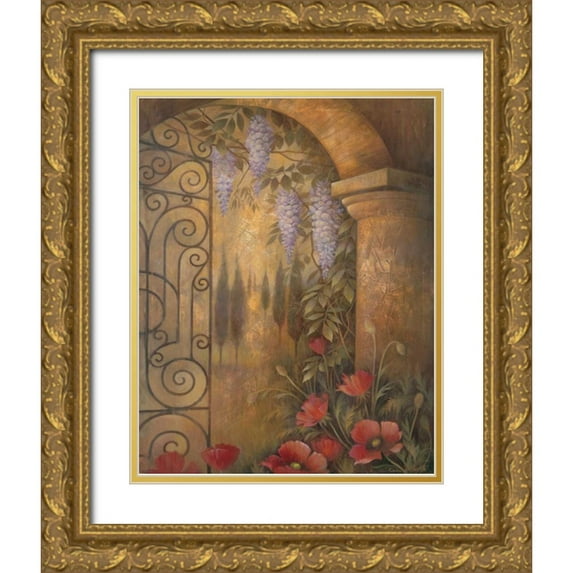 Vollherbst-Lane, Elaine 20x24 Gold Ornate Wood Framed with Double Matting Museum Art Print Titled - Wisteria Garden II