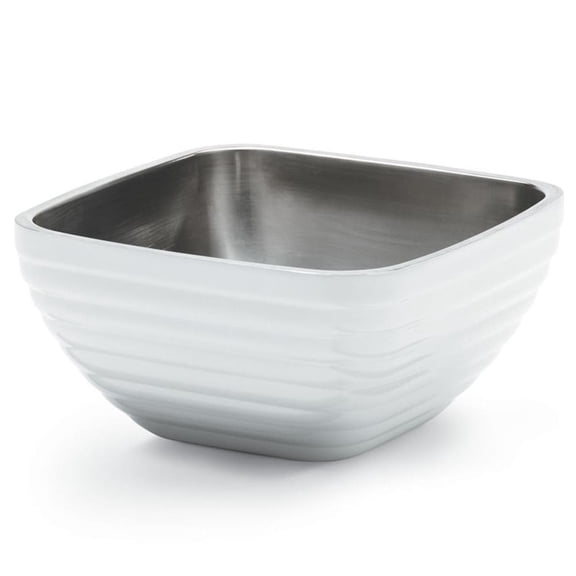 Vollrath 4763450 - Colored Insulated Serving Bowl, Square, 3-3/16 Qt., White